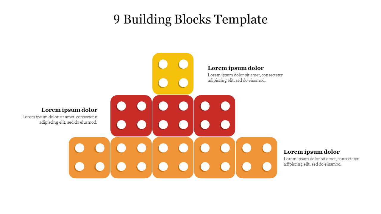 Best 9 Building Blocks Template Presentation Slide 